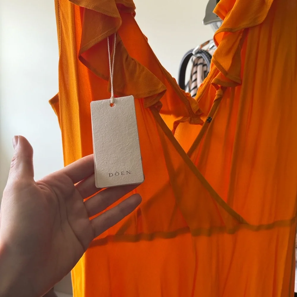 NWT Doen Arleen Dress in Naturium Orange - Picture 5 of 6